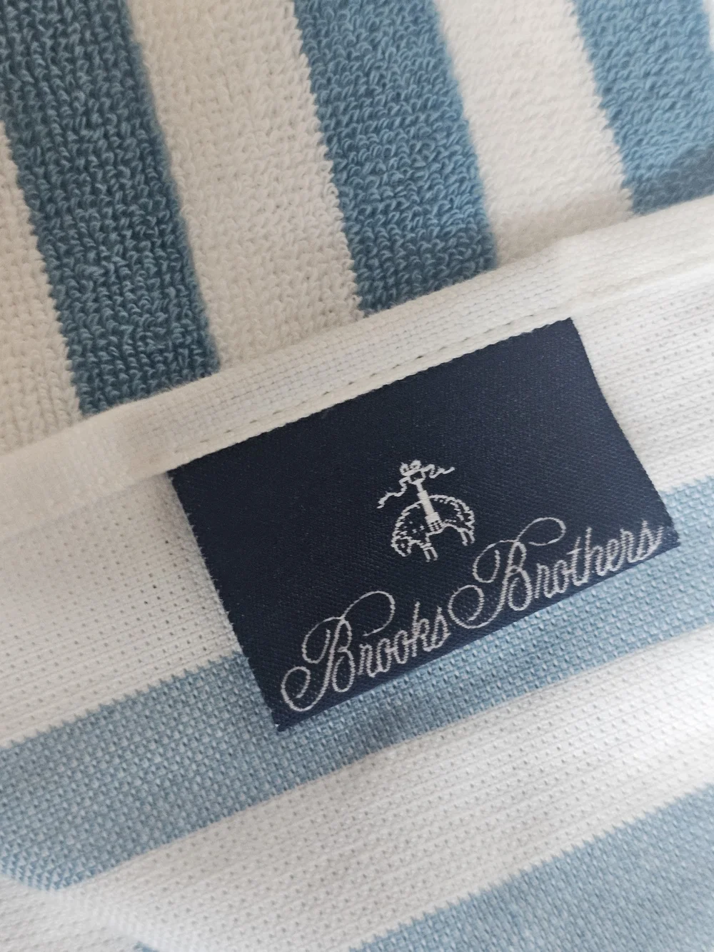 Brooks Brothers Striped Cotton Towel  in White, Red, Blue & Brown